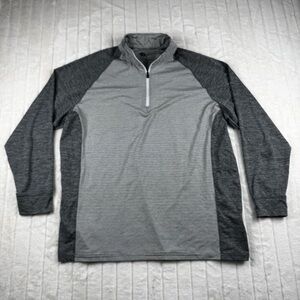 Onward Reserve Performance Heather Gray Striped Quarter Zip